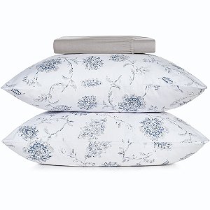 Jogo de Cama Altenburg Celeste Malha 3 Peças King Branco