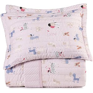 Jogo de Colcha Altenburg Pet Chic Malha 3 Peças Casal Rosa