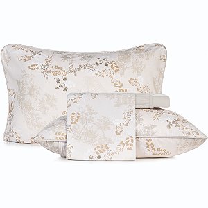 Jogo de Cama Altenburg Neblina Malha 4 Peças Casal Bege