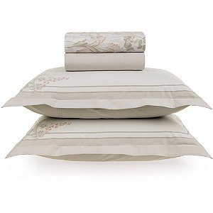Jogo de Cama Karsten Amélia 200 Fios 4 Peças King Bege