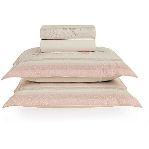 Jogo de Cama Karsten Amigo 200 Fios 4 Peças Casal Bege