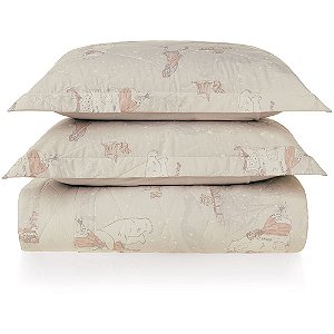 Jogo de Colcha Karsten Amigo 200 Fios 3 Peças Casal Bege