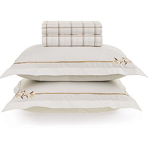 Jogo de Cama Karsten Anabel 200 Fios 4 Peças King Branco