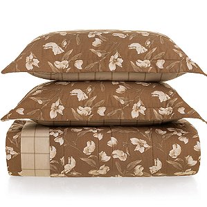 Jogo de Colcha Karsten Anabel 200 Fios 3 Peças King Marrom