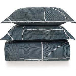 Jogo de Colcha Karsten Arthur 160 Fios 3 Peças Queen Marinho
