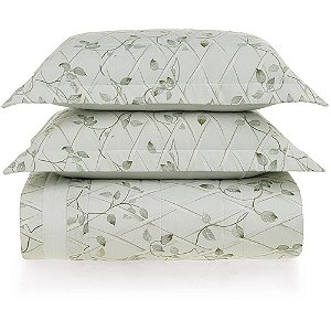 Jogo de Colcha Karsten Benin 300 Fios 3 Peças Queen Verde