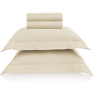 Jogo de Cama Karsten Bossa 300 Fios 4 Peças Queen Bege