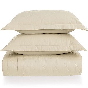 Jogo de Colcha Karsten Bossa 300 Fios 3 Peças King Bege