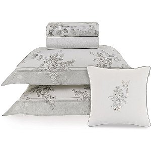 Jogo de Cama Karsten Brenda 200 Fios 5 Peças Queen Branco