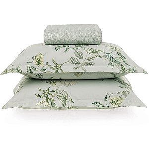 Jogo de Cama Karsten Cedro 200 Fios 3 Peças Queen Verde