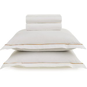 Jogo de Cama Karsten Deliz 200 Fios 4 Peças Queen Branco