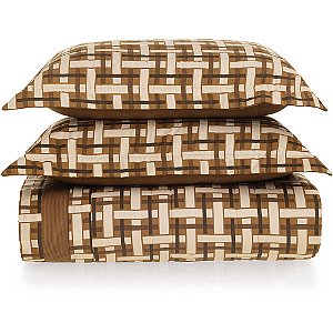 Jogo de Colcha Karsten Duarte 200 Fios 3 Peças King Marrom