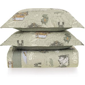 Jogo de Colcha Karsten Forest 200 Fios 3 Peças Casal Verde