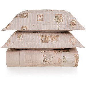 Jogo de Colcha Karsten Gatos 200 Fios 3 Peças Casal Rosa