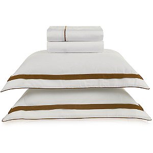 Jogo de Cama Karsten Lara 300 Fios 4 Peças King Branco