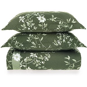 Jogo de Colcha Karsten Marcella 160 Fios 3 Peças Queen Verde