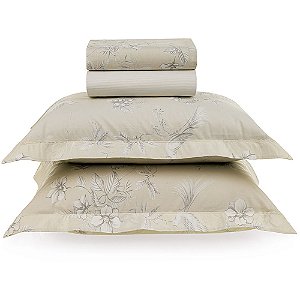 Jogo de Cama Karsten Maris 200 Fios 4 Peças Queen Bege