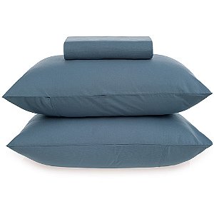 Jogo de Cama Karsten Matiza 160 Fios 3 Peças Casal Azul