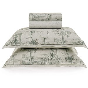Jogo de Cama Karsten Montês 300 Fios 4 Peças Casal Off White