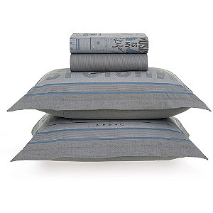 Jogo de Cama Karsten Música 200 Fios 4 Peças Casal Cinza