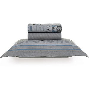 Jogo de Cama Karsten Música 200 Fios 3 Peças Solteiro Cinza
