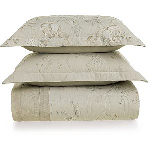 Jogo de Colcha Karsten Sophia 160 Fios 3 Peças Queen Bege