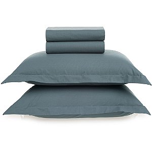 Jogo de Cama Karsten Tom 200 Fios 4 Peças King Azul