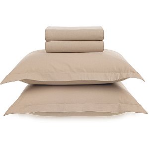 Jogo de Cama Karsten Tom 200 Fios 4 Peças Queen Bege