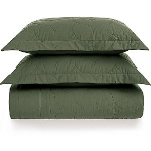 Jogo de Colcha Karsten Tom 200 Fios 3 Peças King Verde