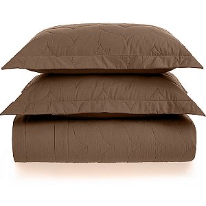 Jogo de Colcha Karsten Tom 200 Fios 3 Peças Casal Marrom