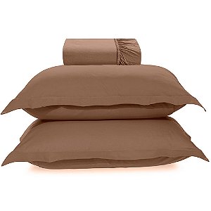 Jogo de Cama Karsten Tom 200 Fios 3 Peças Queen Marrom