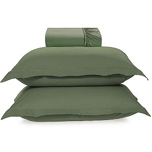 Jogo de Cama Karsten Tom 200 Fios 3 Peças Queen Verde