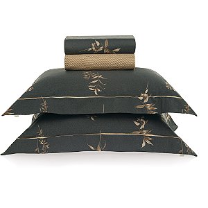 Jogo de Cama Karsten Avila 300 Fios 4 Peças King Preto