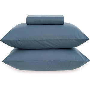 Jogo de Cama Karsten Matiza 160 Fios 3 Peças King Azul