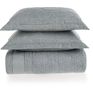 Jogo de Colcha Karsten Torres Mescla 3 Peças King Cinza