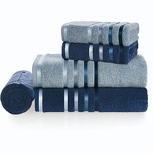 Jogo de Banhão Karsten Lumina Unika 5 Peças Marinho