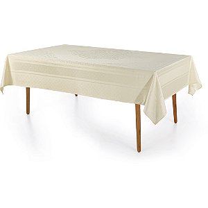 Toalha de Mesa Karsten Lesier Jacquard 180x270 Off White