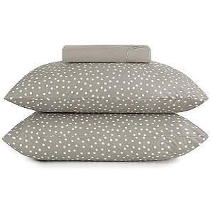 Jogo de Cama Altenburg Bits Malha 3 Peças Queen Cinza
