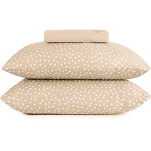 Jogo de Cama Altenburg Bits Malha 3 Peças Queen Bege