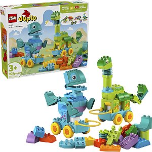 Lego Duplo Dinossauros 3 em 1 Sobre Rodas 10451 com 108pcs
