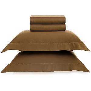 Jogo de Cama Karsten Dallas 300 Fios 4 Peças Queen Marrom