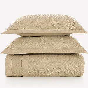 Jogo de Colcha Karsten Arturo Matelasse 3 Peças Casal Bege