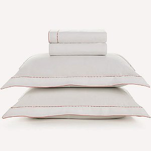 Jogo de Cama Karsten Lina 200 Fios 4 Peças King Branco