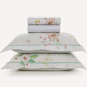 Jogo de Cama Karsten Mistral 300 Fios 4 Peças Queen Branco