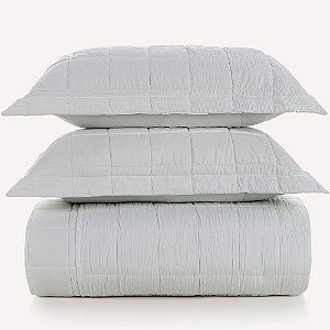 Jogo de Colcha Karsten Valena Plissado 3 Peças Queen Branco