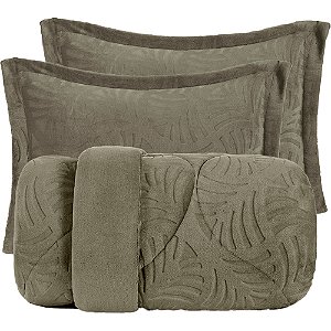 Jogo Edredom Altenburg Blend Elegance 3 Peças King Verde