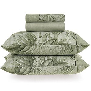 Jogo de Cama Karsten Cascais 120 Fios 4 Peças Queen Verde