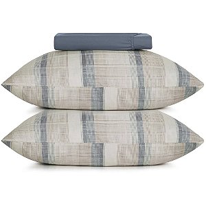 Jogo de Cama Altenburg Linen Ta 3 Peças King Marinho