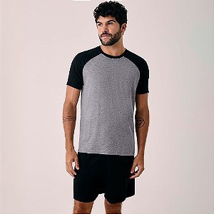 Pijama Curto Hope Raglan Viscose In26 Cinza Masculino