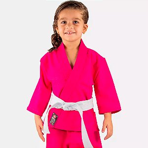 Kimono Jiu Jitsu Atama Reforçado Rosa Infantil